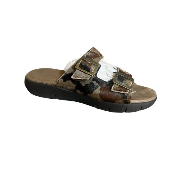 Aerosoles Wip Code Camo Double Buckle Sandals - Calf Hair Leather - Picture 1 of 5
